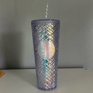 24oz Starbucks reusable cup with rainbow prism design